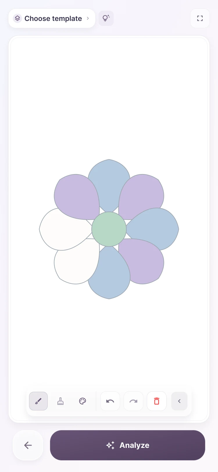 App preview · English example · Relaxing drawing, at your pace