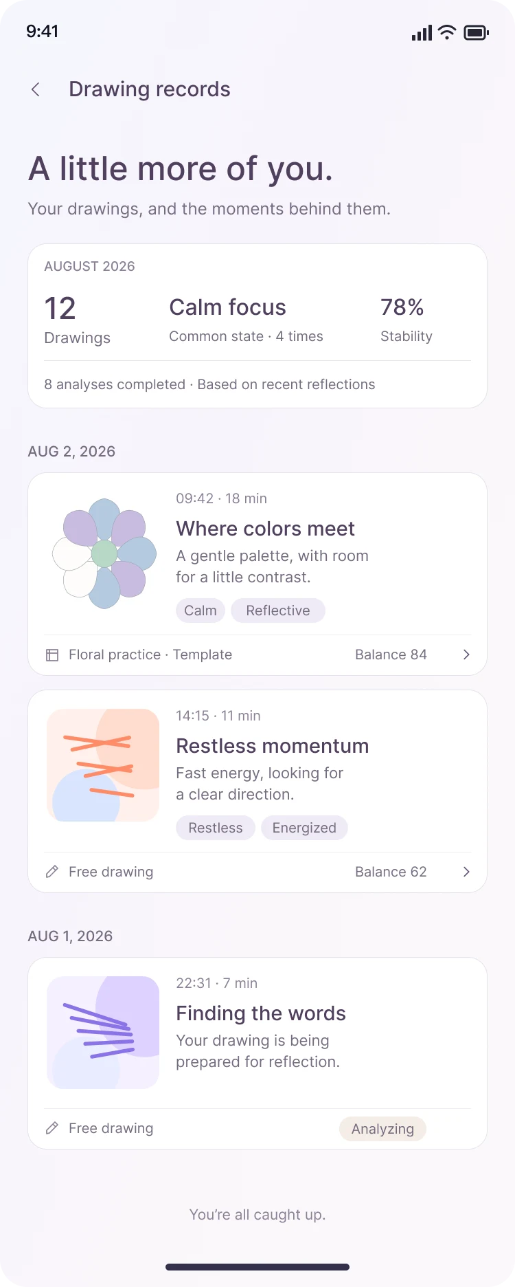 App preview · English example · A little more of your story.